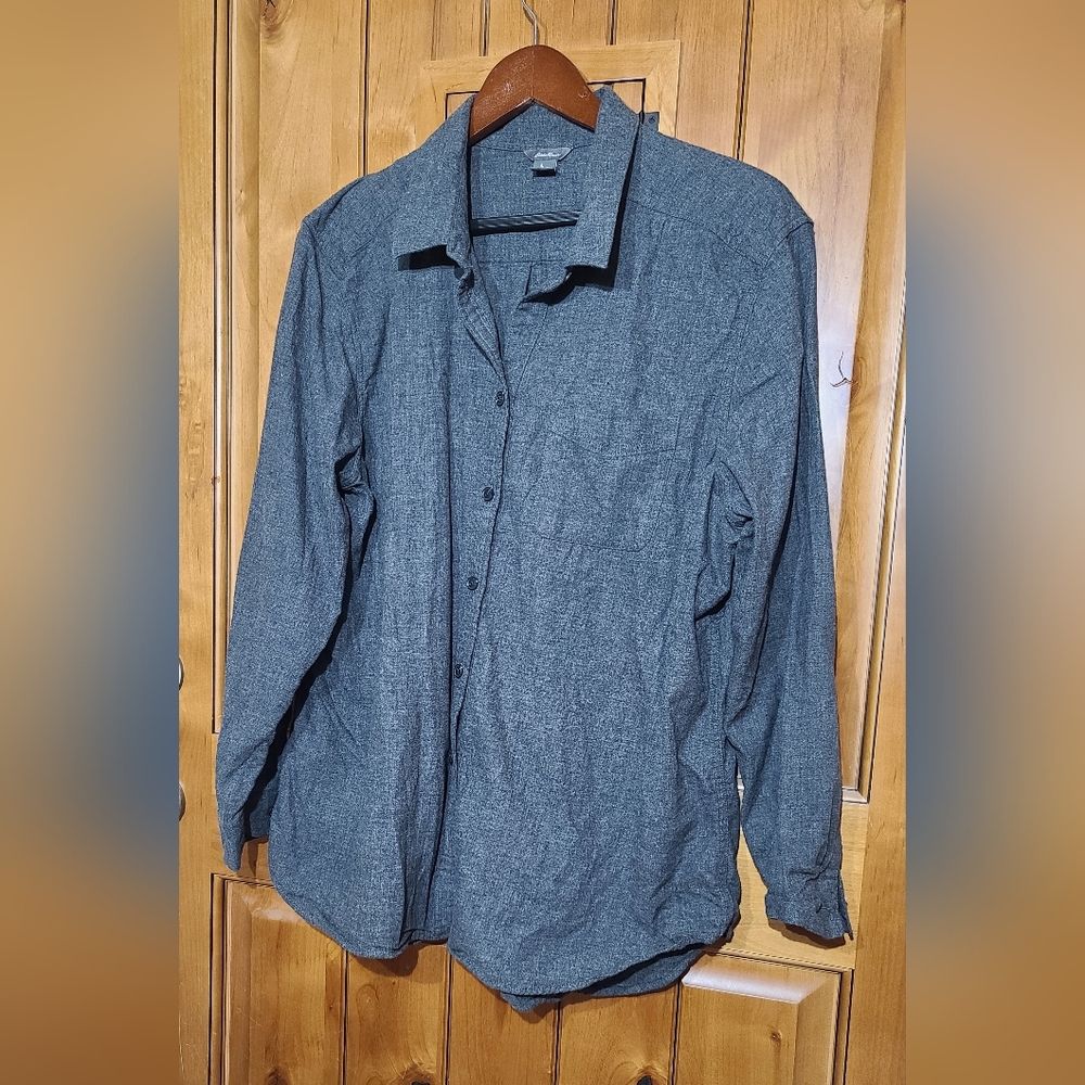 Eddie Bauer flannel dusty blue color very pretty  size 2xl